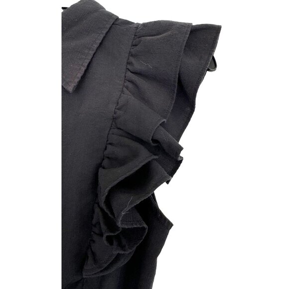 Jeff Black sleeveless ruffle front with buttons and back hidden zipper details s - Picture 3 of 7